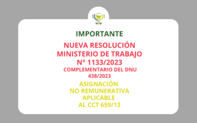 ASIGNACIÓN NO REMUNERATIVA APLICABLE AL CCT 659/13